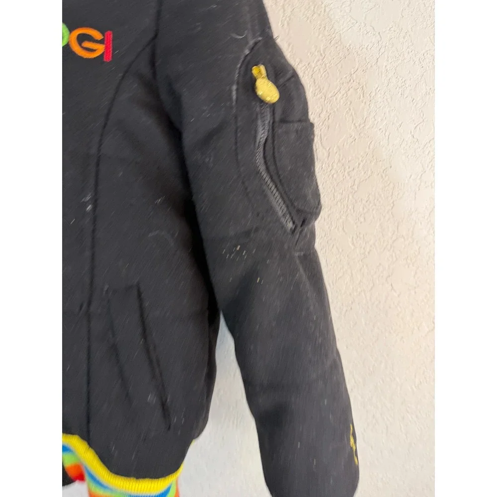 Kids COOGI Black Rainbow Trim Hooded Toggle Jacket Size M 8‎ 10